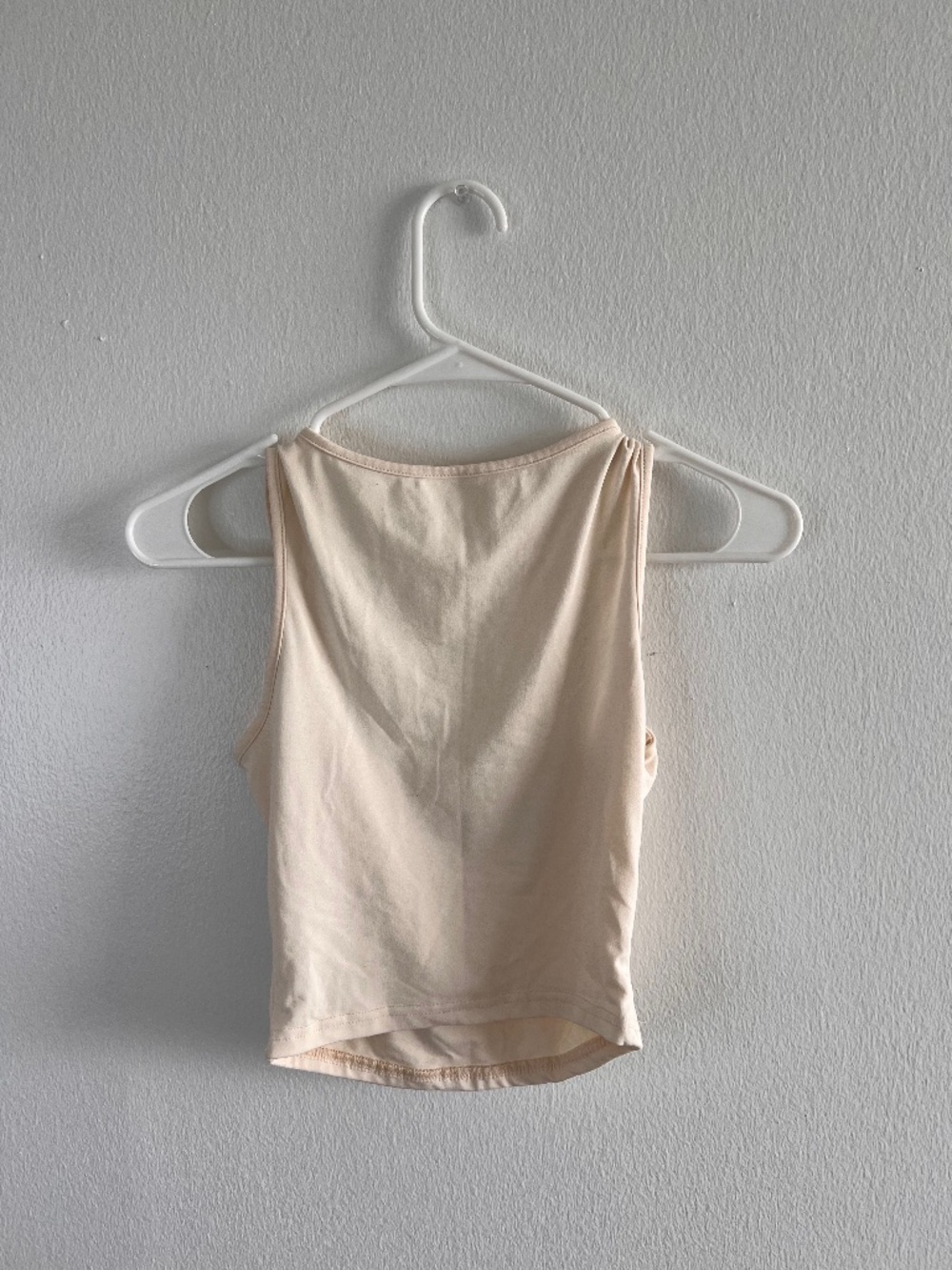 Cream Cowl Neck Sleeveless Crop Top